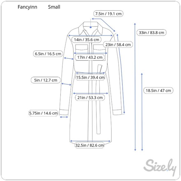 FANCYINN Women's Long Sleeve Plaid Pattern Casual Dress Small - Picture 2 of 5